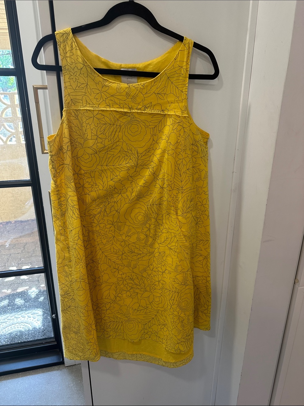 HD in Paris/Anthropologie Bright Yellow Floral Sleeveless Mini Dress